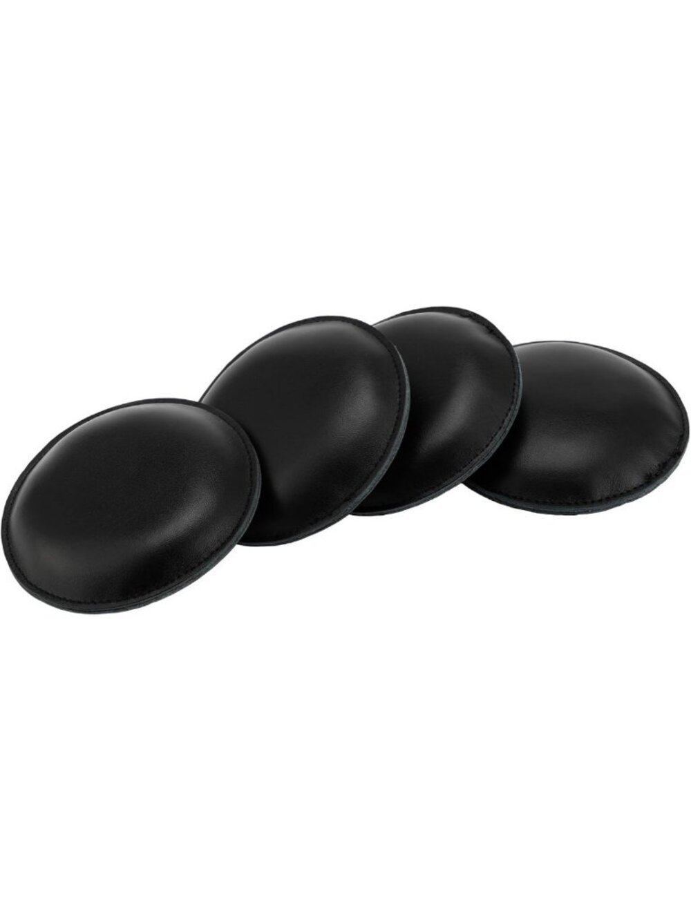 4 Pcs 4" Round Leather Poster Weights - Heavy Duty Nappa Leather, Black